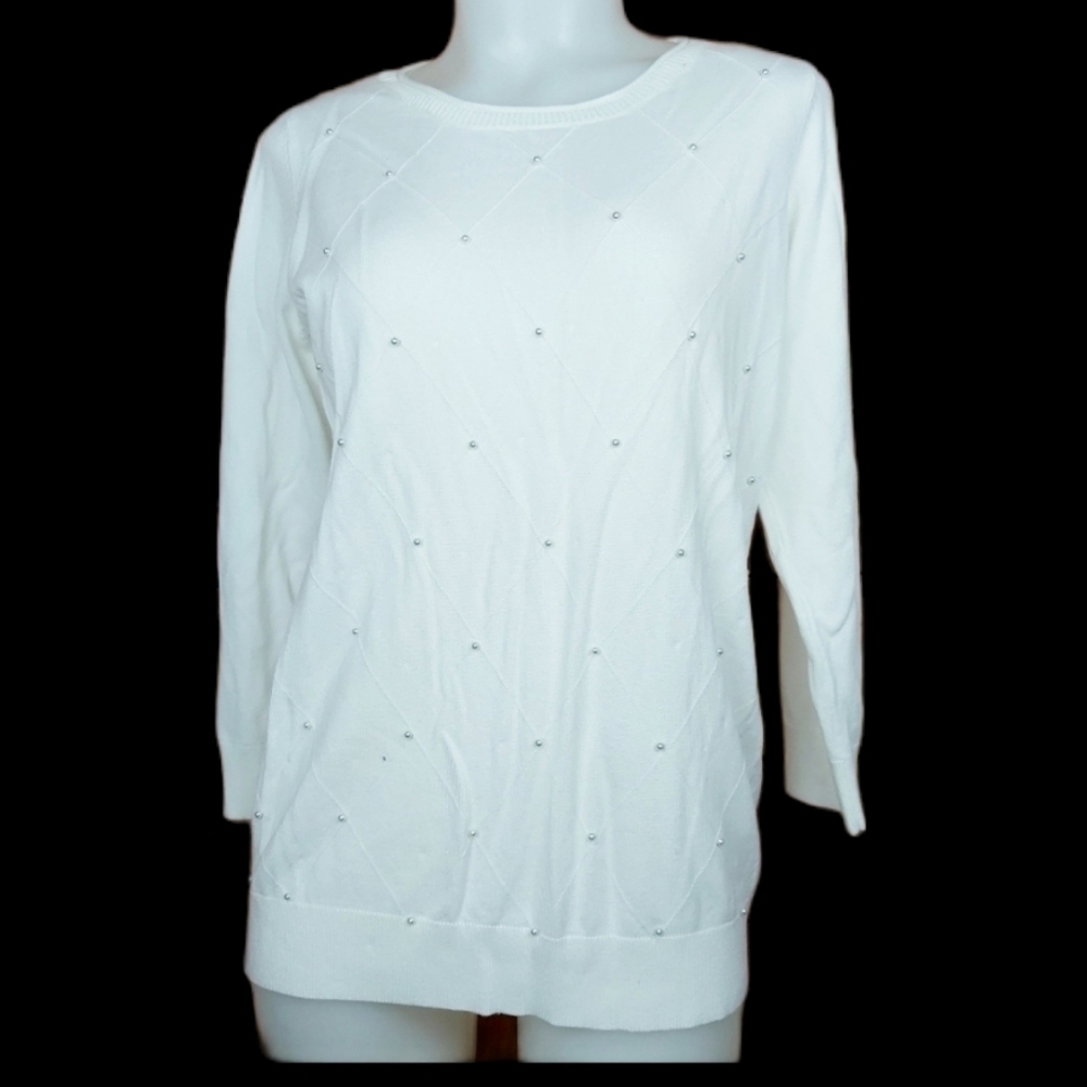 Knitted sweater pearls embellishments size small